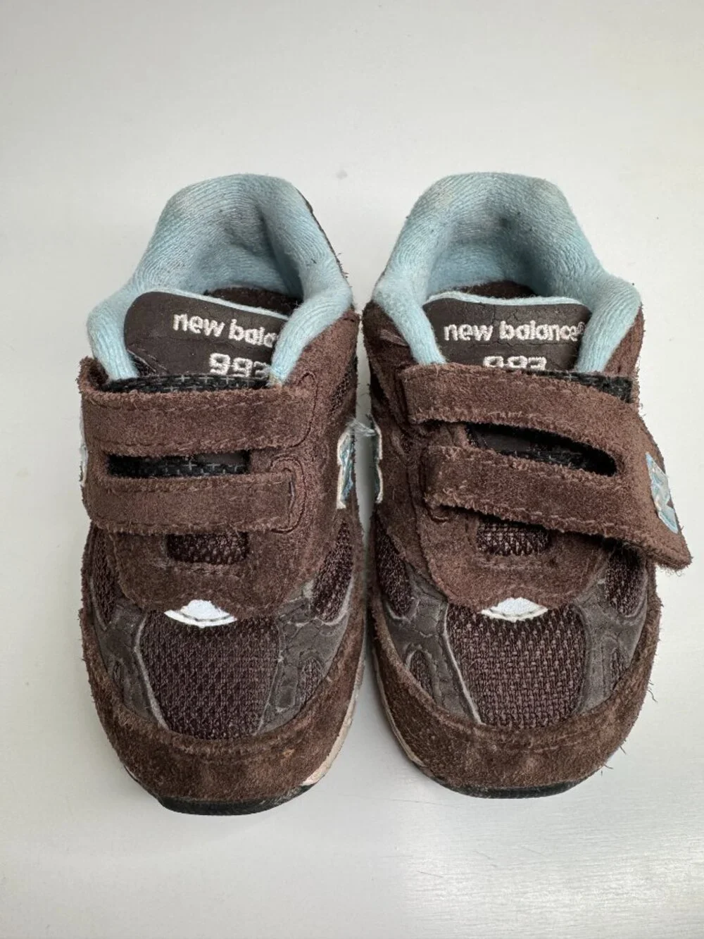 New Balance Baby Sneakers Brown Suede US5.5 KV993BRI Hook and Loop Strap